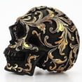 thumbnail image 3 of Artesanía de resina, cabeza de calavera negra, tallado dorado, decoración para fiesta de Halloween, escultura de calavera, adornos, accesorios de decoración del hogar, 3 of 5