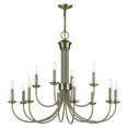 thumbnail image 3 of 42680-01 Livex Lighting Estate - 12 Light Large 2-Tier Chandelier-29 Inches Tall and 36 Inches Wide-Antique Brass Finish, 3 of 15