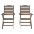 thumbnail image 6 of WestinTrends Azura HDPE Adjustable Highback Folding Outdoor Patio Dining Chairs Set of 2, Weathered Wood, 6 of 14