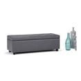 thumbnail image 2 of SIMPLIHOME Hamilton 48 inch Wide Rectangle Lift Top Storage Ottoman in Upholstered Stone Grey Tufted Faux Leather with Large Storage Space for the Living Room, Entryway, Bedroom, Traditional, 2 of 8