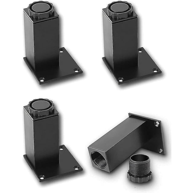 Patas para muebles de baño BRI 4 piezas negro mate altura 18 cm ajustable