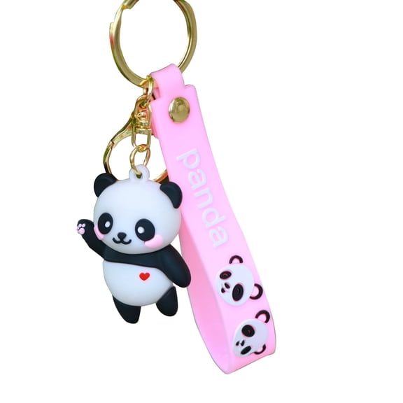 Panda Keychain for Car Keys, Cartoon Key Holder Kawaii Backpack Accessory, Animal Keyring Charm Birthday Gifts
