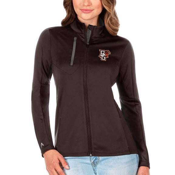 Women's Antigua Brown/Graphite Bowling Green St. Falcons Generation Full-Zip Jacket