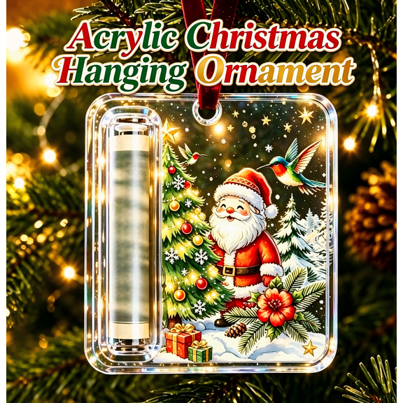 2D Acrylic Christmas Money Holder Ornament, Cash Gift Card Hanging Keepsake with Slot for Banknotes, Hanging Decor for Christmas Tree, Garland, Mantel & Holiday
