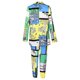 thumbnail image 4 of Puntoco Conjunto de dos piezas para mujer, estampado suave, manga larga, doble botonadura, cuello en V, tops de otoño, pantalones largos de cintura alta, pantalones, traje informal, liquidación Puntoco Puntoco-811, 4 of 9