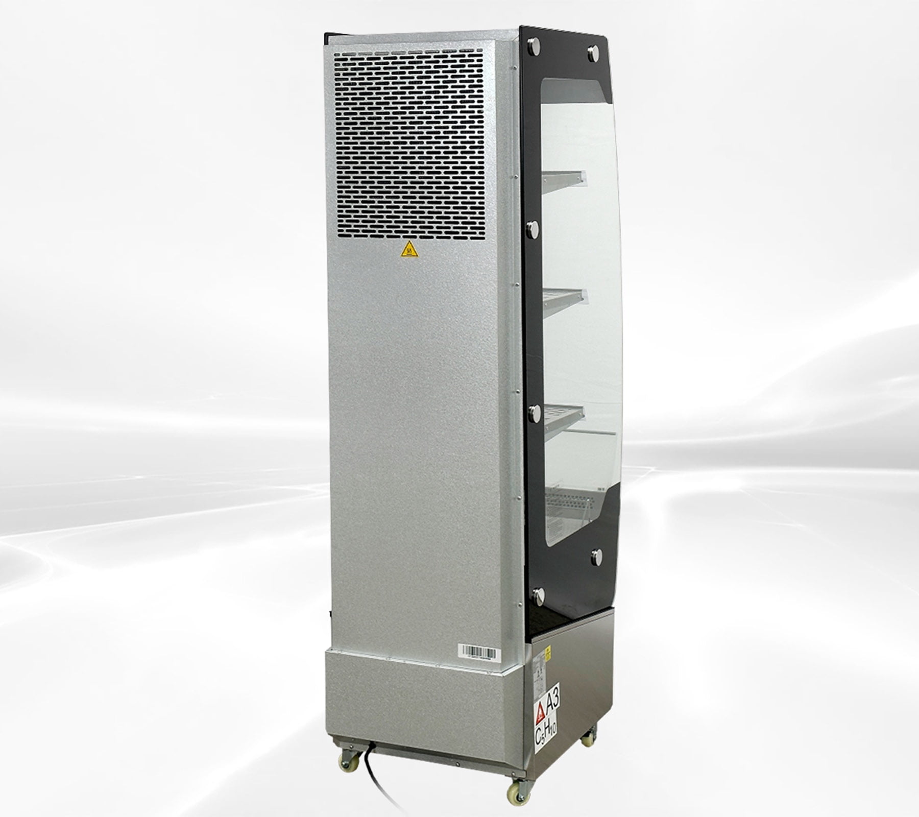 20" 7.8 cu. ft. Open Air Refrigerator Display Merchandiser, Commercial Grab & Go Cooler for Drinks Sandwiches Desserts