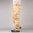 thumbnail image 5 of Blmnix Carpenter Pants Pants for Men Cargo Work Pants Baggy Low Rise Pleated Pant Yellow Long Straight-Leg Men's Casual Pants,S, 5 of 9