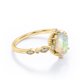 thumbnail image 3 of JeenMata Anillo de Compromiso Art Déco de Cinco Piedras con Diseño Antiguo de Ópalo Etíope de Corte Ovalado de 1,5 Quilates y Moissanita en Baño de Oro Amarillo de 18 K sobre Plata, 3 of 6