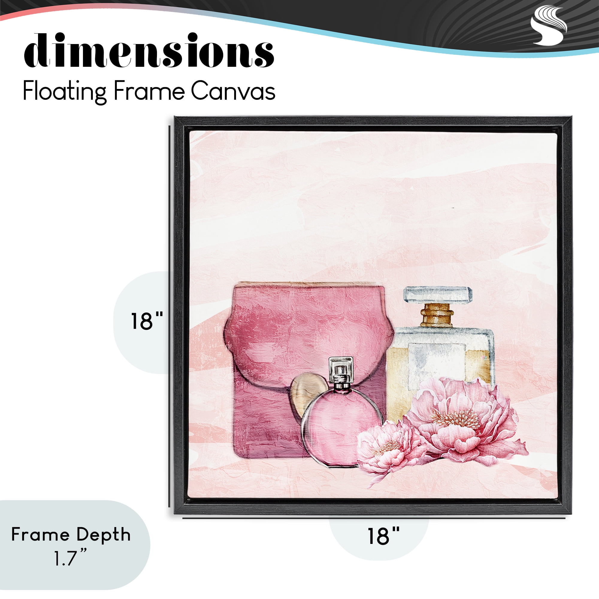 Stupell Industries Blush Glam Time Collection Black Framed Floater Canvas Wall Art, design by Kim Allen