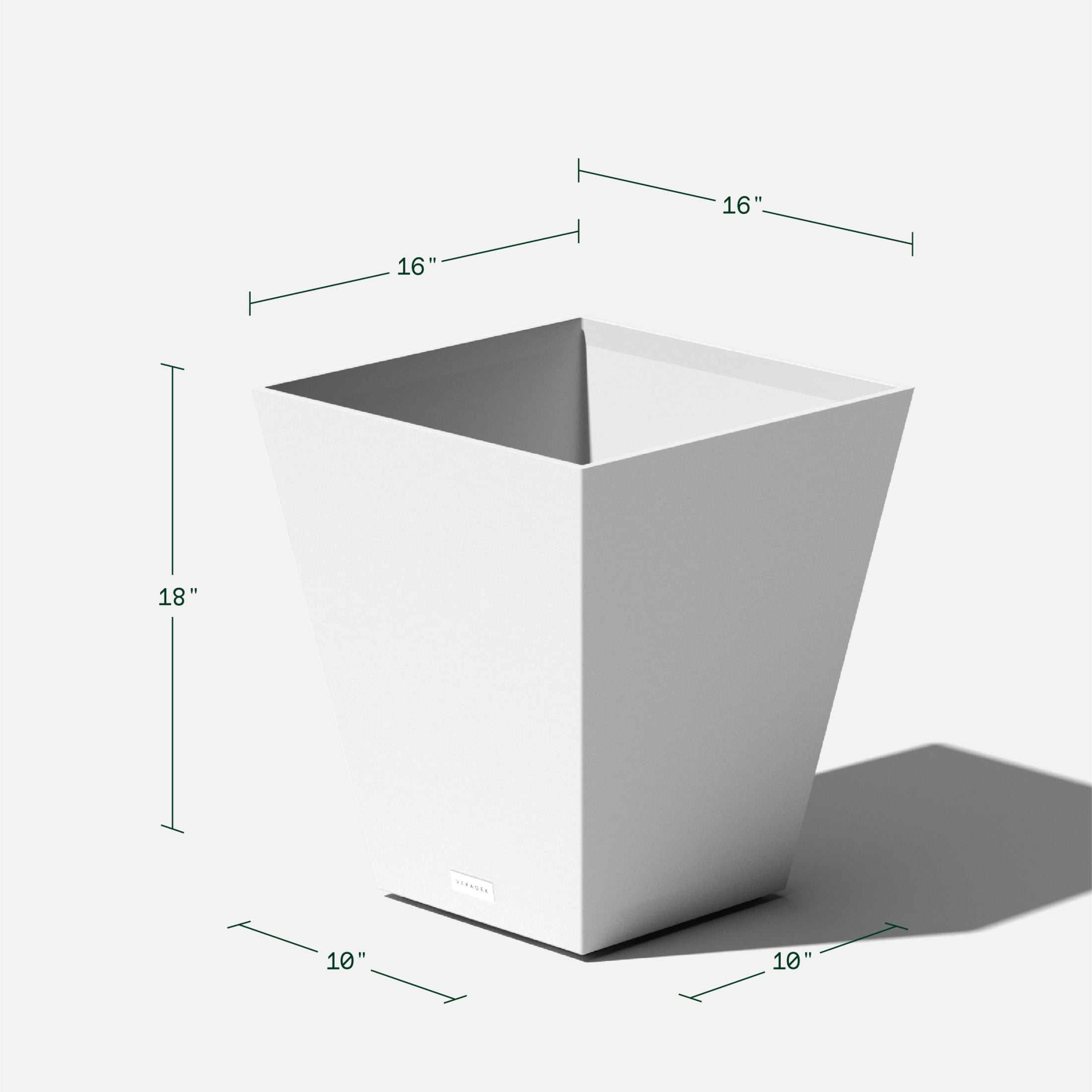 Veradek Pure Series Nobleton 18" Plastic Planter 2-Pack White