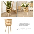 thumbnail image 2 of WASHWEPE Simple Natural Design Bamboo Flower Basket For Indoor Plant Placement 1Pcs 17.3X9.1In, 2 of 8