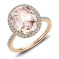 thumbnail image 4 of Lafonn Classic Sterling Silver Rose Gold Plated Morganite Ring (5.47 CTTW), 4 of 5