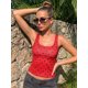 thumbnail image 5 of Camiseta sin mangas para mujer con estampado de lunares, cuello redondo, corte ajustado, ligera y transpirable, ideal para el verano., 5 of 9