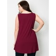 thumbnail image 5 of Made by Johnny Women's Solid Sleeveless Tunic for Leggings Swing Flare Tank Tops S-5XL Plus Size XXXXL WINE, 5 of 6