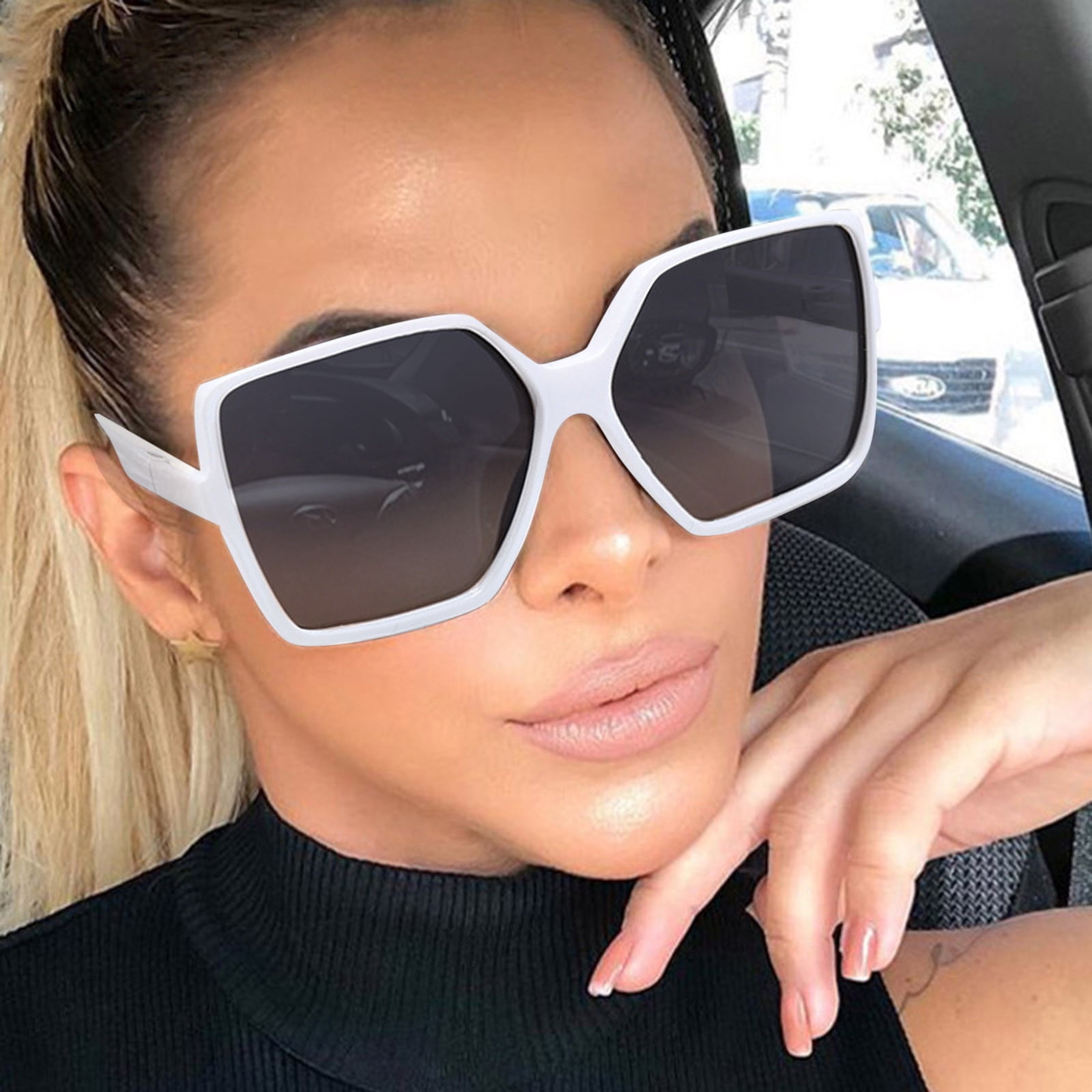 Square Oversized Sunglasses Vintage Y2K Oversized Orange Square Sunglasses With Gold  main image 3