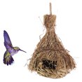 thumbnail image 1 of Nido de Pájaro de hoja de bambú tejido a mano, casa colgante para loros, para decoración del hogar y el jardín, 1 of 5
