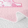 thumbnail image 5 of Manfei Pink Gingham Bow Letter T Quilt King for Girls, Cute Initial King Coverlet Set, 5 of 7