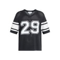 thumbnail image 5 of No Boundaries Mesh Sweater Knit Football Jersey Inspired Shirt with Short Sleeves, Men's XS-3XL, 5 of 5