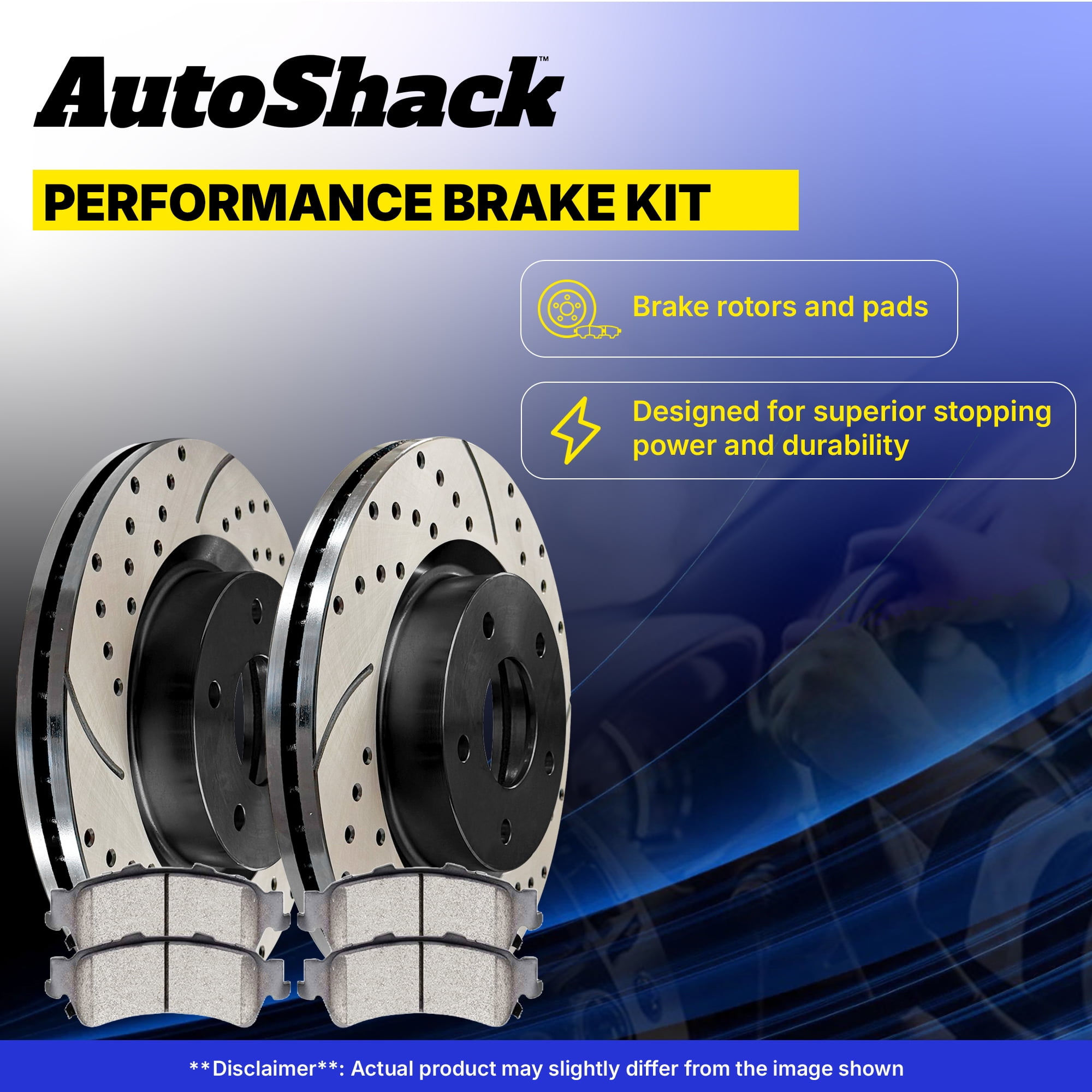 AutoShack Front Drilled & Slotted Brake Rotors Ceramic Brake Pads | Replacement for Chevrolet Colorado GMC Canyon Isuzu i-290 i-370 2006 i-280 i-350 | E-Coated | 6-PC Brake Kit | ShadowGuard