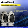 thumbnail image 4 of AutoShack Front & Rear Drilled & Slotted Brake Rotors Ceramic Brake Pads | Replacement for 2009-2014 Chevrolet Express 1500 2009-2014 GMC Savana 1500 | E-Coated | 12-PC Brake Kit | ShadowGuard, 4 of 5