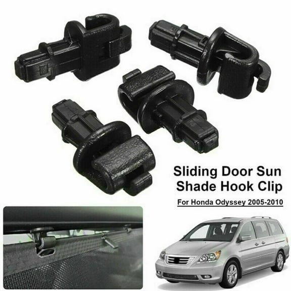 4 PCS Sun Shade Hook Clip Kit FOR Honda Odyssey 2005-2010 Sliding Door Black