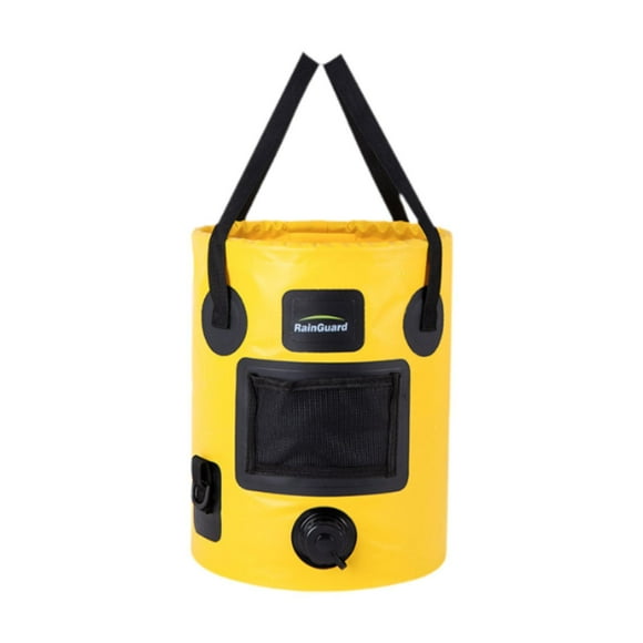 Cubo Plegable de 25 L con Grifo Cubo de Pesca para Viajes Navegación Picnic Amarillo