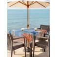 thumbnail image 3 of Outdoor Tablecloth with Umbrella Hole for Patio/Picnic/Party/Camping, Orange Navy Blue Coral Waterproof Table Cloth Square Cover Washable, Summer Beach Coastal Ocean Ombre (60"x 60"), 3 of 8