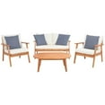 thumbnail image 4 of Safavieh Deacon 4-Pc Wood/Polyester Outdoor Living Set in Natural/Navy Striped, 4 of 11