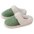 thumbnail image 3 of Qicasul Women's slipper Winter Fleece Lined Slippers for And Cozy Indoor Outdoor Shoes With Soft Sole Comfortable Design Green US Size:7, 3 of 5
