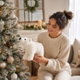 thumbnail image 6 of Voglyf Polar Bear Plush Christmas Decoration White, Sturdy Standing Frame, Soft Plush Fabric, PP Cotton Filling, for Fireplace, Tree, Shelf, Winter Decor and Holiday Display, 7.87Inch, 6 of 7