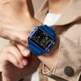 thumbnail image 6 of Digital Watches for Men Women Waterproof Unique Rectangle Watch Stopwatch Countdown Alarm Analog Silicone Strap Transparent Case, 6 of 7