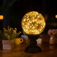 thumbnail image 2 of aMuseCybèle LED Ball Xmas Ornament, Table Lamp for Bedroom,Fire Tree Honeysuckle Acrylic Bedside Nightstand Night Light, LED Fairy Lights, Timer ncluded, Gifts for Women Girls Boys Girlfriend (Black), 2 of 5