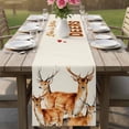 thumbnail image 4 of Orange Deer Table Runner 60 Inches, Wildlife Elk Animals Rustic Farmhouse Bed Runner Dresser Scarves Tabletop for Indoor Outdoor Parties/Ceremony/Banquet, 13" x 60", 4 of 8