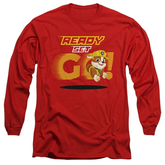 Paw Patrol Ready Set Go! Rubble Unisex Adult Long-Sleeve T Shirt