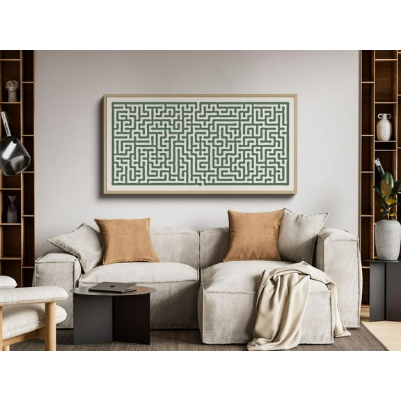 Long Horizontal Narrow Wall Art, Wide Panoramic Wall Art, Oversized Tall Narrow Fine Art Giclee Poster Above Couch Maze Art Poster519, Unframed Poster Size 24x36