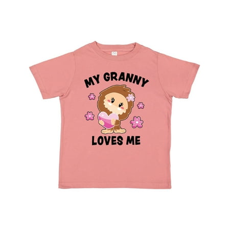 

Inktastic My Granny Loves Me with Bigfoot Gift Toddler Toddler Girl T-Shirt
