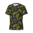 thumbnail image 5 of Qekee Mardi Gras Surface Classic Fit T-Shirt Men's Shirt Men's Tight Short Sleeves for Exercise, Running, Mountaineering - Mardi Gras Surface, 5 of 9