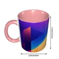 thumbnail image 3 of Gradient Geometric Abstract Coffee Mug Fun Custom Ceramic Mugs 11oz Pink, 3 of 5