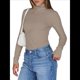 thumbnail image 3 of Camisetas de Larga para Mujer, Ropa Interior Térmica Básica de Otoño, Ropa de Invierno Caqui XXL, 3 of 10