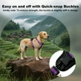 thumbnail image 4 of Plutus Pet Adjustable No Pull Dog Harness with Leather Accents, Heavy Duty Reflective Nylon Vest for Training, Hiking, Easy Walk Harness for Small, Medium, Large Dogs (Purple, XL), 4 of 8