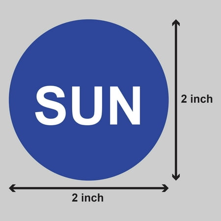 Deal of the Day - Round Sunday Stickers (2 inch, 300 Stickers per Roll, Navy Blue) for Inventory or Shipping