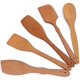 thumbnail image 1 of ECOSALL Cucharas de madera antiadherentes para cocinar - Juego de 5 cucharas europeas premium - Espátula de madera 100% saludable y natural - Utensilios de cocina de madera maciza resistentes y durade, 1 of 1