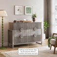 thumbnail image 5 of Gray 6 Drawer Dresser for Bedroom, Modern Wide Chest Of Drawers Wood Storage Cabinet for Living Room, 5 of 8