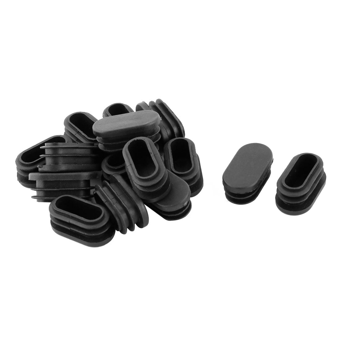 Black Rubber Chair Table Feet Pipe Tubing End Blanking Cover Caps 19mm 