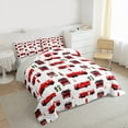 thumbnail image 3 of Homewish Fire Truck Bedding Comforter Set,Equipped Vehicles Twin Comforter Sets,White Red Bedding Set For Boys Kids,Ultra Soft Home Decor Reversible,2pcs, 3 of 8