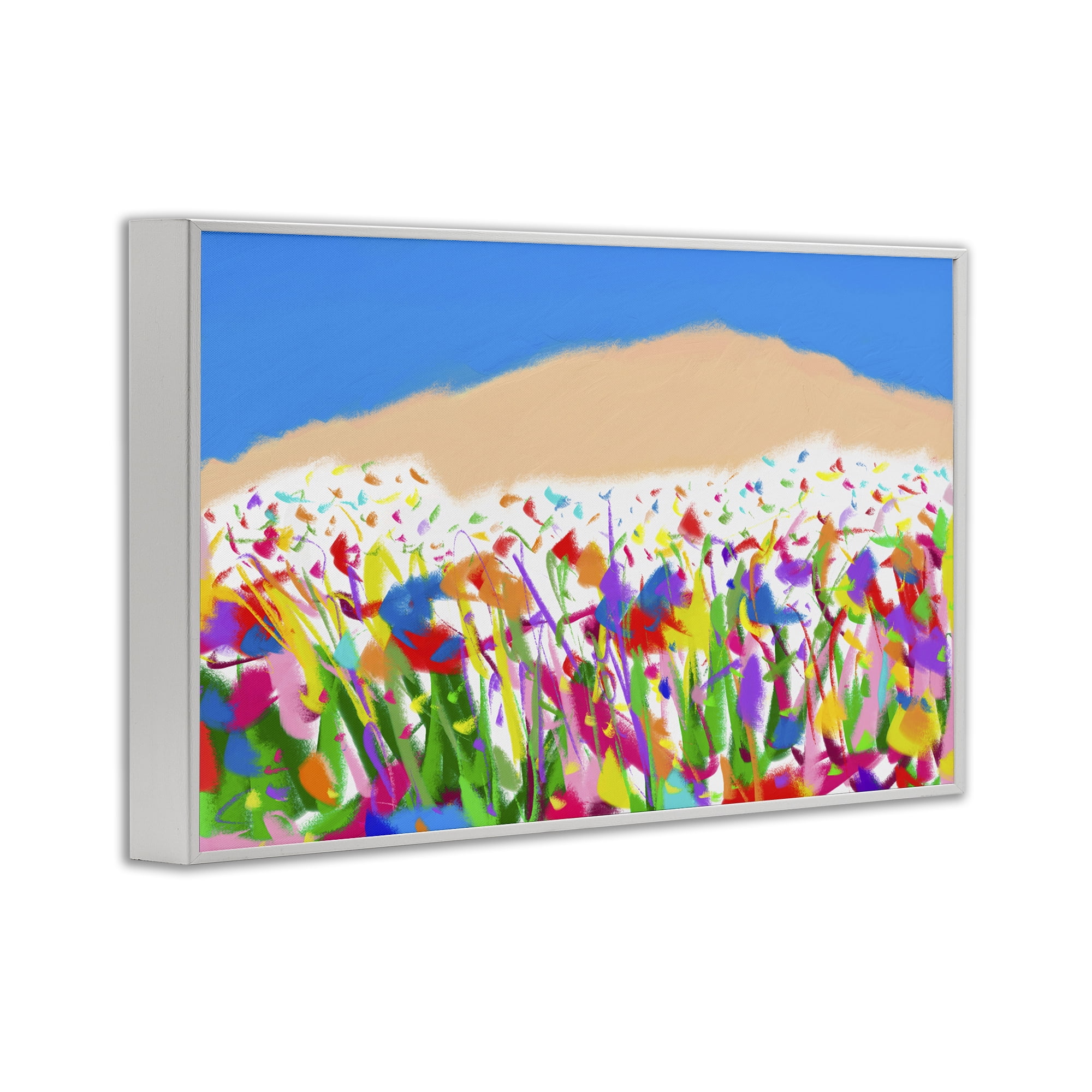 Stupell Industries Joyful Landscape Abstraction Landscape Painting White Framed Art Print Wall Art, 18 x 12