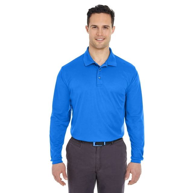 Polo de piqu? de malla de manga larga Cool & Dry para adulto ROYAL 2XL ultraclub 8210LS