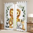 thumbnail image 2 of Manfei Wildlife Lions Black Out Curtains,Jungle Zebra Lions Curtains Pack of 2 (42x63 Each),Kawaii Elephant Giraffe Bedroom Curtains For Men Women,Super Cozy Room Decor, 2 of 6