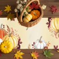 thumbnail image 4 of Table Runner Dresser Scarves 70 Inch Long,Thanksgiving Pumpkin Fall Maple Leaf Linen Dining Table Runners Watercolor Autumn Plant Tabletop Scarf for Wedding Holiday Party Kitchen, 4 of 9