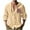 Khaki, variant on Lovskoo Mens Printed Long Sleeve Linen Blend Hooded Shirt Button Closure Front Pockets Casual Oversized Top
